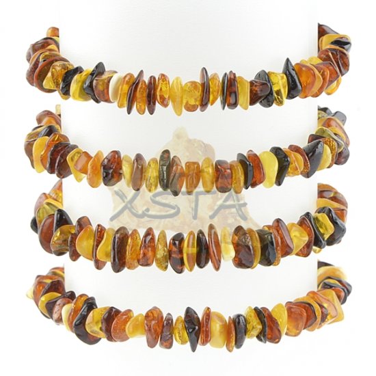 Chips mix amber beads bracelet